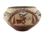 Zia Polychrome Jar with Rainbird Design c. 1920-30s, 10.75" x 16.5"