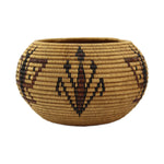 Washoe Polychrome Basket with Butterfly Pictorials c. 1910s, 4.75" x 7.75"