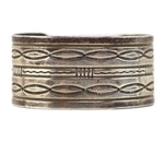 Navajo - Silver Bracelet with Stamped Design c. 1930-40s, size 7