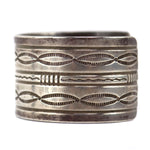 Navajo - Silver Bracelet with Stamped Design c. 1930-40s, size 7