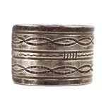 Navajo - Silver Bracelet with Stamped Design c. 1930-40s, size 7