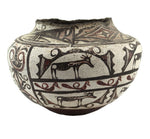 Zuni Polychrome Jar with Heartline Deer Design c. 1860s, 9.5" x 14"
