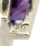 Sam Patania - "Dream Square Earrings" Amethyst and Sterling Silver French Hook Earrings, 1.25" x 0.625"