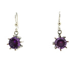Sam Patania - "Dream Earrings" Amethyst and Sterling Silver French Hook Earrings, 1.25" x 0.5"