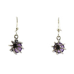 Sam Patania - "Dream Earrings" Amethyst and Sterling Silver French Hook Earrings, 1.25" x 0.5"