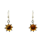 Sam Patania - "Dream Earrings" Citrine and Sterling Silver French Hook Earrings, 1.25" x 0.5"