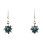 Sam Patania - "Dream Earrings" Blue Topaz and Sterling Silver French Hook Earrings, 1.25" x 0.5"