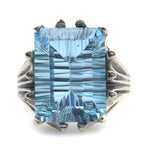 Sam Patania - "Grand Cathedral Ring" Sky Blue Topaz and Sterling Silver Ring, size 7