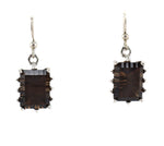 Sam Patania - "Grand Cathedral Earrings" Smoky Quartz and Sterling Silver French Hook Earrings, 1.5" x 0.625"