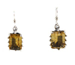 Sam Patania - "Grand Cathedral Earrings" Citrine and Sterling Silver French Hook Earrings, 1.5" x 0.625"