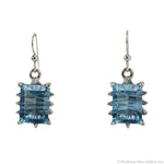 Sam Patania - "Grand Cathedral Earrings" Sky Blue Topaz and Sterling Silver French Hook Earrings, 1.5" x 0.625"