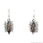 Sam Patania - "Grand Cathedral Earrings" Sky Blue Topaz and Sterling Silver French Hook Earrings, 1.5" x 0.625"