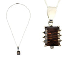 Sam Patania - "Grand Cathedral Pendant" Smoky Quartz and Sterling Silver Necklace, 18" length