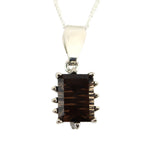 Sam Patania - "Grand Cathedral Pendant" Smoky Quartz and Sterling Silver Necklace, 18" length