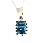 Sam Patania - "Grand Cathedral Pendant" Sky Blue Topaz and Sterling Silver Necklace, 18" length