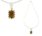 Sam Patania - "Grand Cathedral Pendant" Citrine and Sterling Silver Necklace, 1.5" x 0.625" pendant