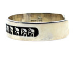 Beauford Dawahoya (1938-1998) - Hopi Sterling Silver Overlay Bracelet with Kokopelli Flute Player Design c. 1980s, size 6