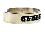 Beauford Dawahoya (1938-1998) - Hopi Sterling Silver Overlay Bracelet with Kokopelli Flute Player Design c. 1980s, size 6