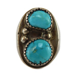 Navajo - Turquoise and Silver Ring c. 1960s, size 10.5