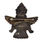 Zuni - Multi-Stone Inlay and Silver Knifewing Pin c. 1930-40s, 2.25" x 2.125"