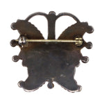 Zuni - Multi-Stone Inlay and Silver Butterfly Pin c. 1930-40s, 1.5" x 1.5"