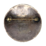 Hopi - Silver Overlay Pin with Bird Pictorial Design c. 1950s, 1.5" diameter