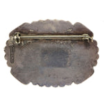 Navajo - Turquoise and Sterling Silver Pin c. 1940s, 1.25" x 1.75"