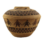 Yokuts Polychrome Friendship Basket with Rattlesnake Design c. 1900-20s, 12" x 15"