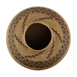 Yokuts Polychrome Friendship Basket with Rattlesnake Design c. 1900-20s, 12" x 15"