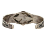 Navajo - Turquoise and Silver Bracelet with Stamped Design c. 1950s, size 6.5