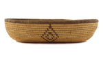 Chemehuevi Oval Basket with Diamond Design c. 1920s, 2.25" x 9.75" x 7.5"