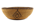 Chemehuevi Oval Basket with Diamond Design c. 1920s, 2.25" x 9.75" x 7.5"