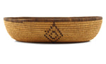 Chemehuevi Oval Basket with Diamond Design c. 1920s, 2.25" x 9.75" x 7.5"