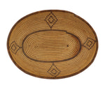 Chemehuevi Oval Basket with Diamond Design c. 1920s, 2.25" x 9.75" x 7.5"