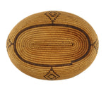 Chemehuevi Oval Basket with Diamond Design c. 1920s, 2.25" x 9.75" x 7.5"
