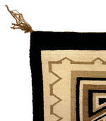 Navajo Two Grey Hills Rug c. 1940s, 65" x 45"