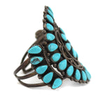 Possibly Willie Shaw - Navajo - Turquoise Cluster and Sterling Silver Bracelet c. 1950-60s, size 6.375