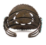 Possibly Willie Shaw - Navajo - Turquoise Cluster and Sterling Silver Bracelet c. 1950-60s, size 6.375
