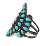 Possibly Willie Shaw - Navajo - Turquoise Cluster and Sterling Silver Bracelet c. 1950-60s, size 6.375