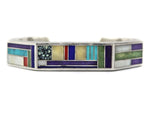 Ben Nighthorse (b. 1933) - Cheyenne - Multi-Stone Channel Inlay and Sterling Silver Bracelet c. 1980-90s, size 5.75
