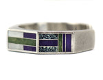 Ben Nighthorse (b. 1933) - Cheyenne - Multi-Stone Channel Inlay and Sterling Silver Bracelet c. 1980-90s, size 5.75