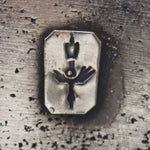 Preston Monongye (1927-1987) - Hopi - Multi-Stone Inlay and Silver Tufacast Bracelet with Mudhead Kachina Design c. 1960-70s, size 6.5