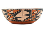 Pedro Lovato - Santo Domingo (Kewa) Contemporary Polychrome Bowl, 4.125" x 11.5"