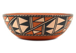 Pedro Lovato - Santo Domingo (Kewa) Contemporary Polychrome Bowl, 4.125" x 11.5"