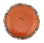 Pedro Lovato - Santo Domingo (Kewa) Contemporary Polychrome Bowl, 4.125" x 11.5"