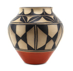 Hilda Coriz (1949-2007) - Santo Domingo (Kewa) Polychrome Vase with Bird Design c. 1970-80s, 9.625" x 9"