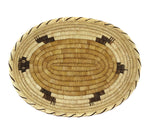 Tohono O'odham Polychrome Oval Tray with Turtle Pictorial c. 1960s, 1.5" x 17.25" x 12.75"