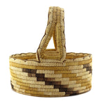 Tohono O'odham Polychrome Handled Basket c. 1950-60s, 10" x 10.5"
