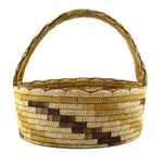 Tohono O'odham Polychrome Handled Basket c. 1950-60s, 10" x 10.5"