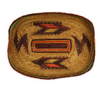 Makah Polychrome Lidded Basket with Pictorial Design c. 1910-20s, 5.125" x 8" x 5.75"